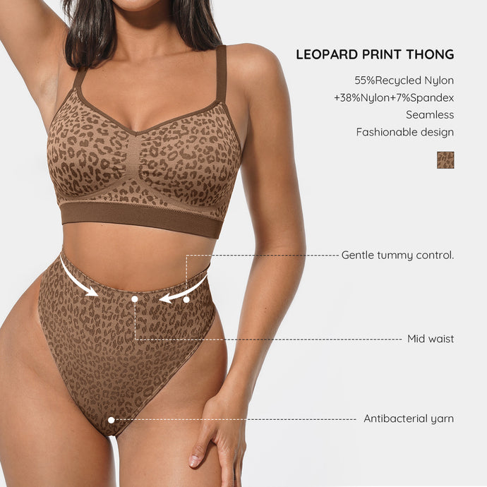 WundrSculpt High Waisted Thong - Leopard Edition
